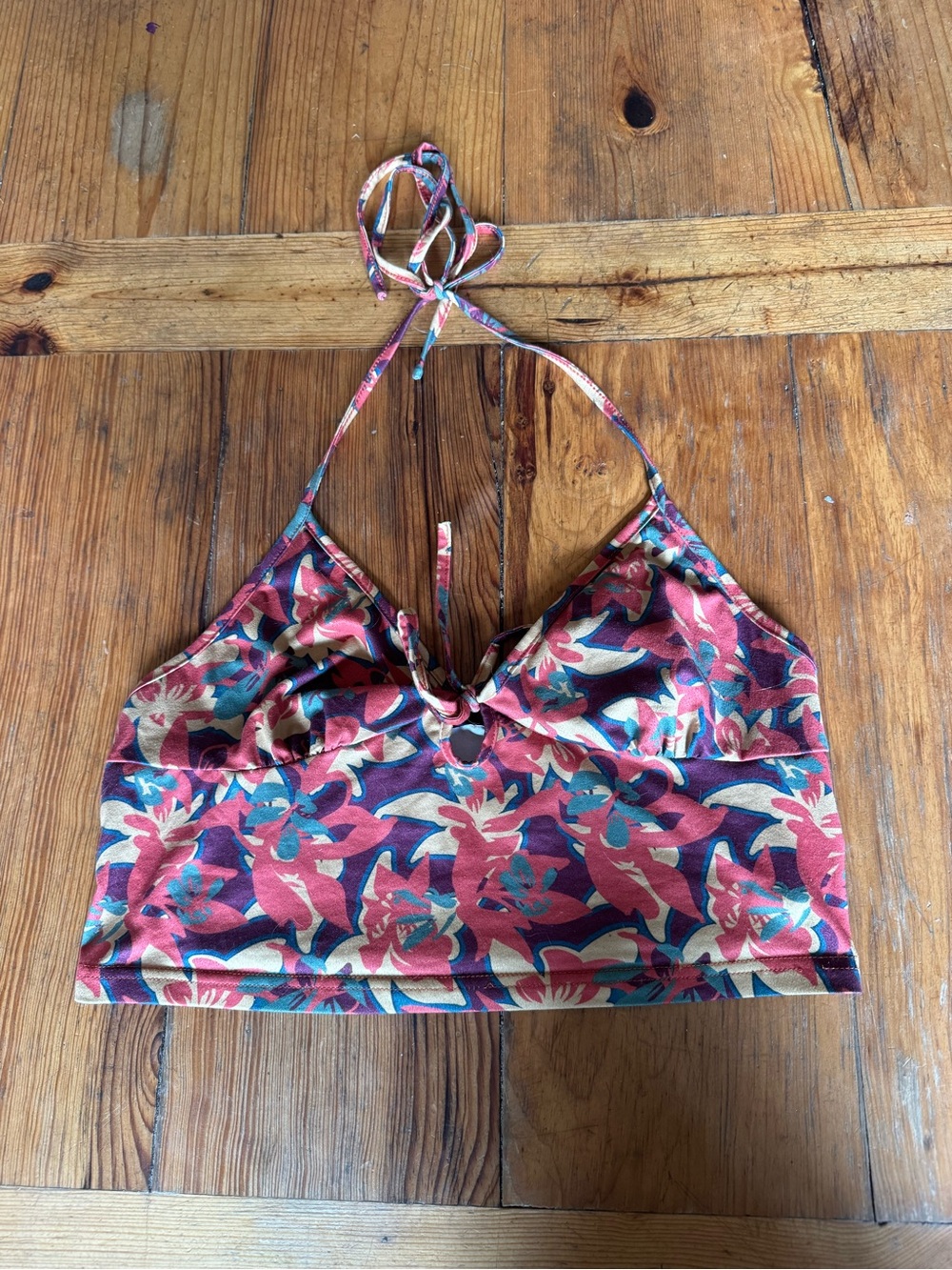 Cider Floral Halter Tank Top